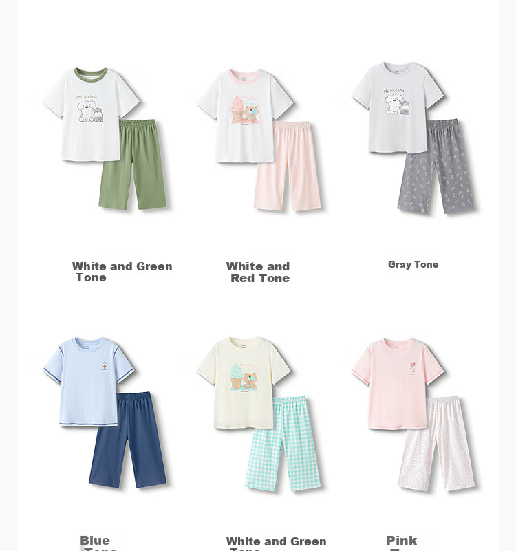 BALABALA Kids Pajama Set Boys and Girls Homewear Air Conditioning Summer Style [miiiiichan IP] 209225171208 12