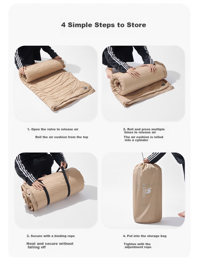 CAMEL Egg Nest Self-Inflating Air Mattress Outdoor Camping Portable Moisture-Proof Mat A704 Silver Green Ground Pad 10
