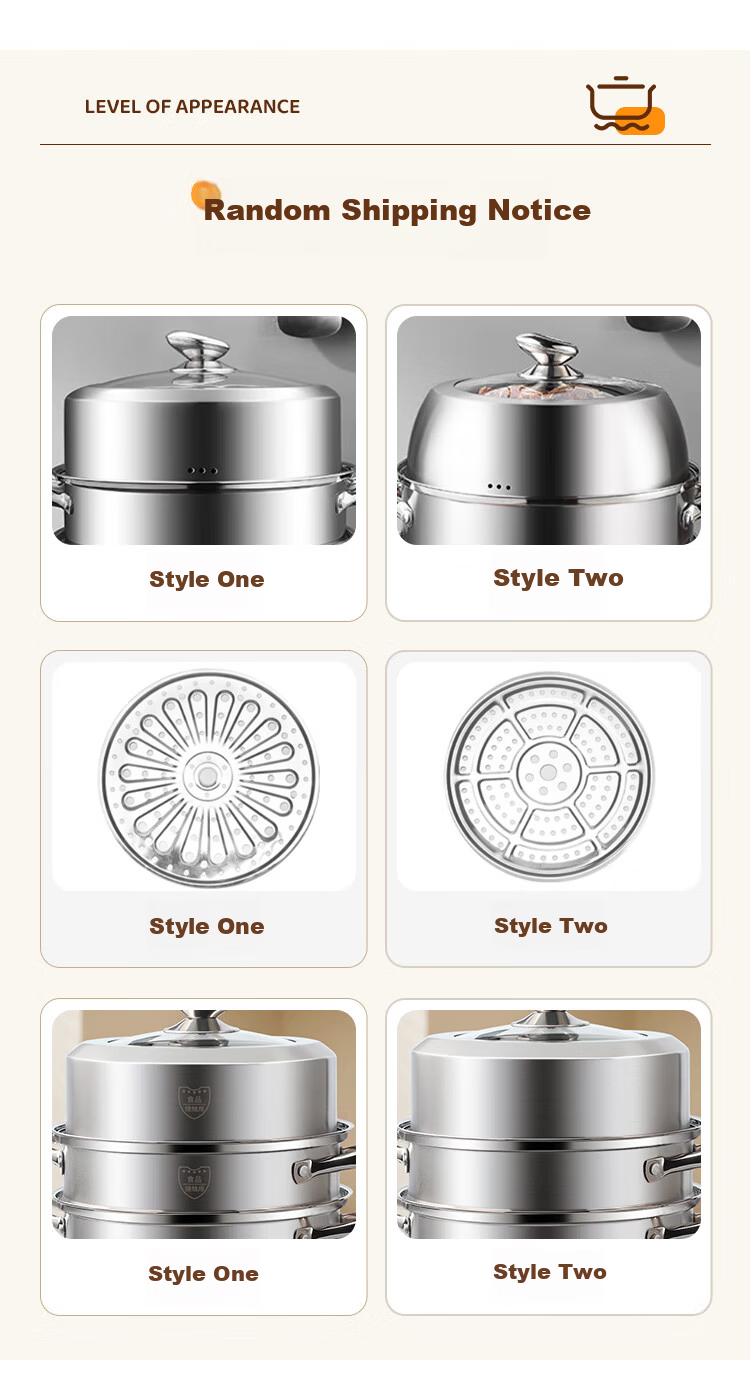 MAXCOOK Steamer 32cm 2-Tier 304 Stainless Steel Thickened Base Compatible with Gas and Induction Cooktops 20