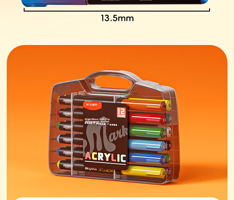 M&G Stationery, 36 Colors of Acrylic Markers, Direct Liquid Small Black Box, Children's Watercolor Pens, Drawing Pens, Painting Pens, Colored Pens, Birthday Gift, APMT80J2 30