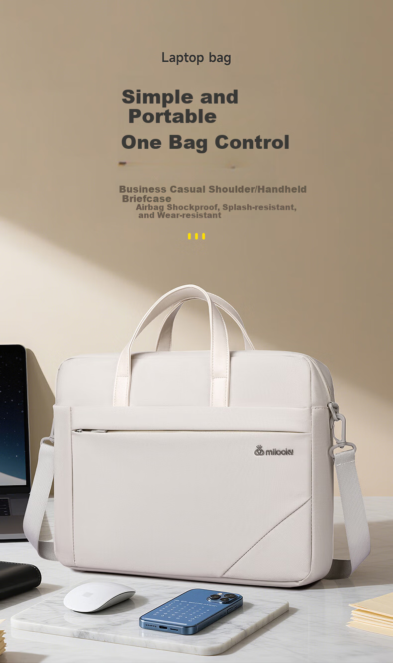 Milooky Laptop Bag Handheld and Shoulder 15-16 Inch High-Style for Women Suitable for Apple Huawei Business Bag 1
