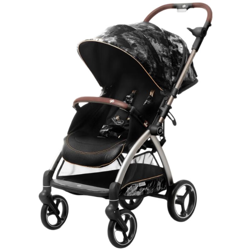 Gb Stroller, Reclining And Sitting Positions, Reversible, Lightweight, High-View, Baby Carriage, Safety Cabin No. 2 E5011 Black Snow Mountai