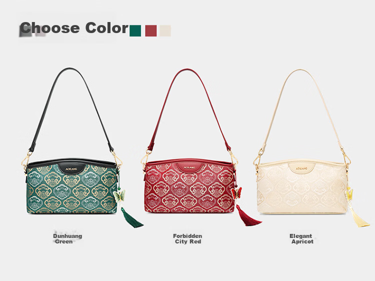 Aokang Women's Bag Trendy National Style Embroidered Small Square Bag Light Luxury Crossbody Shoulder Bag Birthday Gift for Mom and Wife 9