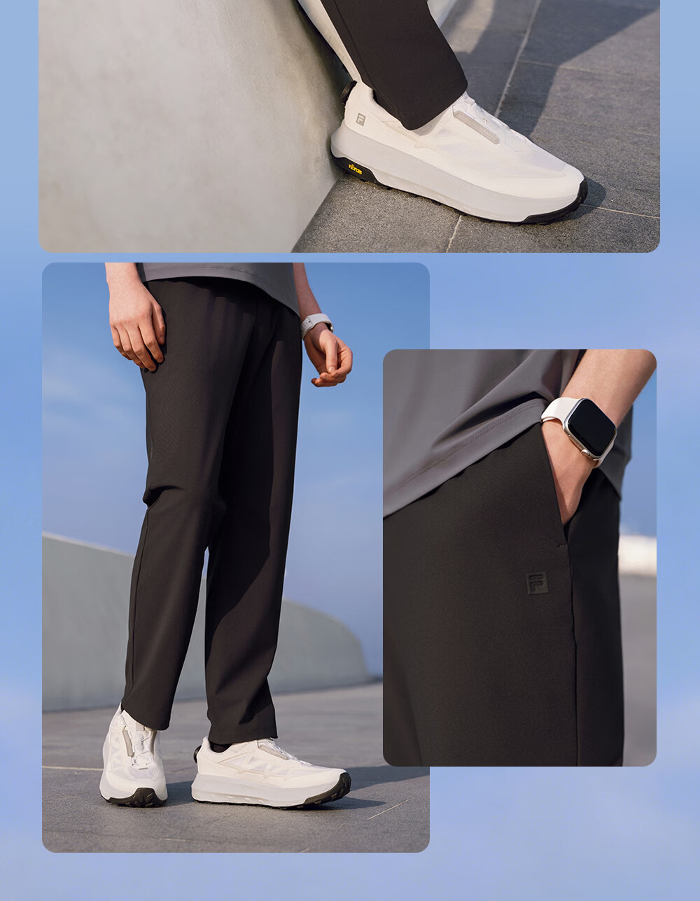 FILA Official Men's Knitted Long Pants 2026 Spring Summer Cooling Breathable Fitness Straight-Leg Sports Pants 11