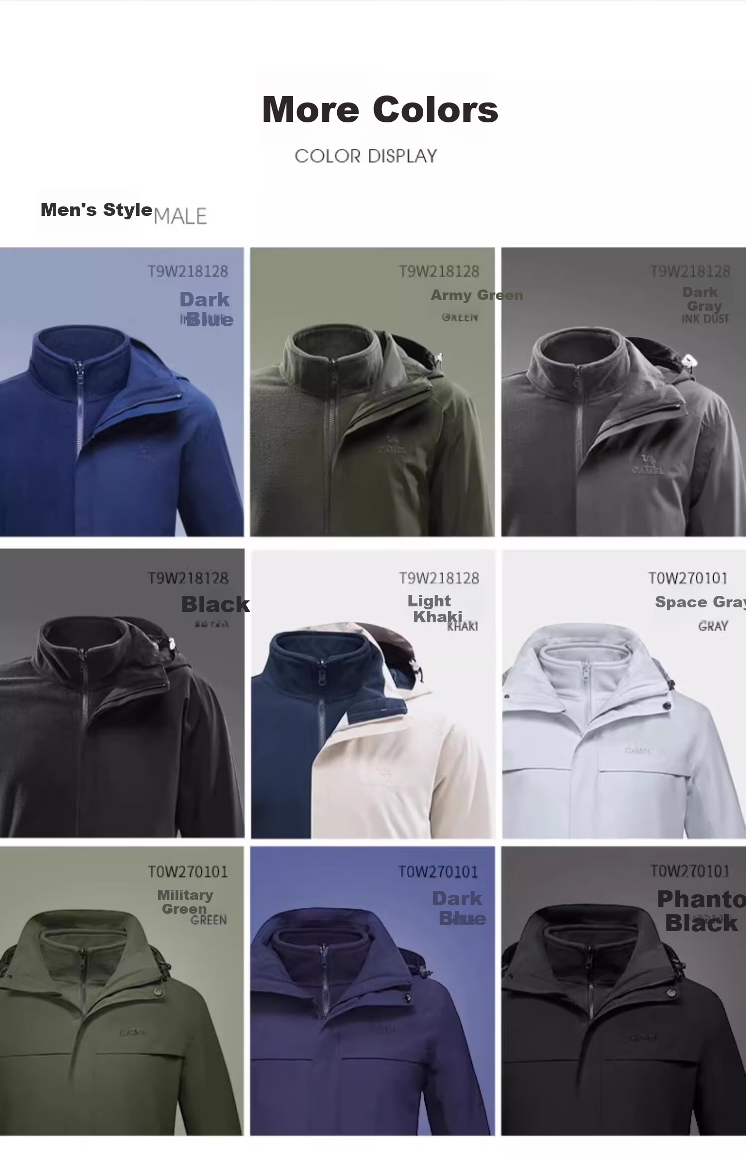 Camel Women's Outdoor Jacket 3-in-1 Detachable Fleece Lined Waterproof Windproof Spring Autumn Travel Hiking Coat for Men and Women 25
