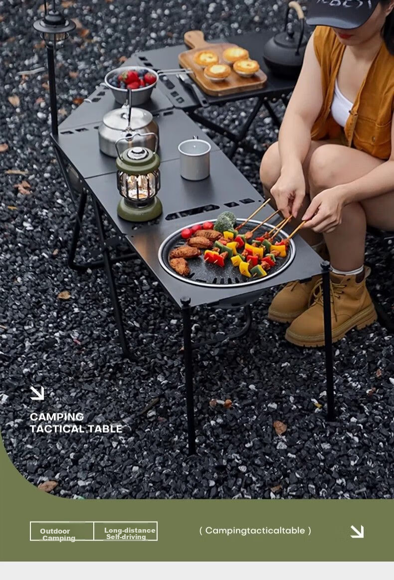 Hakkai Bird Outdoor Folding Table Portable High-End IGT Camping Shadow Tactical Multifunctional Picnic Table Quick-Open Small Tea Table 4