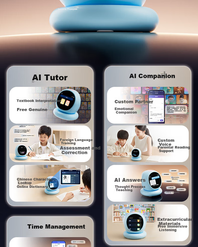 Wanhuo 61 Children's Day Gift for Girls High-End Birthday Gift Smart Alarm Clock 2026 New Student Wake-Up Device Bean Bag AI Learning Robot Time Manager 2