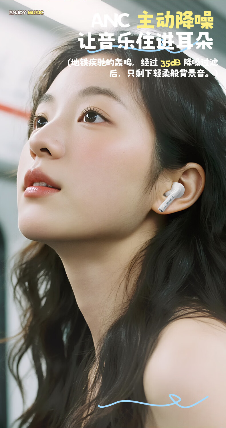 Chenfeng Sanrio Bluetooth In-Ear Wireless Earphones High-Quality Active Noise Cancelling Long Battery Life Birthday Gift for Girls Compatible with Apple Huawei SR19 Cinnamoroll 3