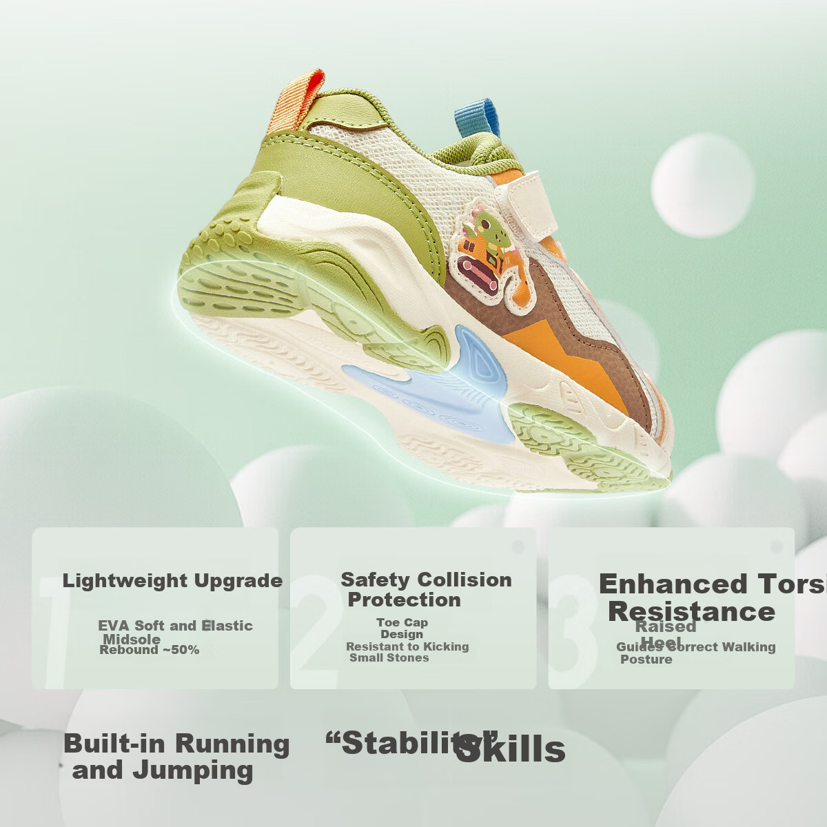 BALABALA 【balaOne】 Kids Toddler Shoes Boys Girls Spring Autumn Non-slip Breathable Sports Shoes