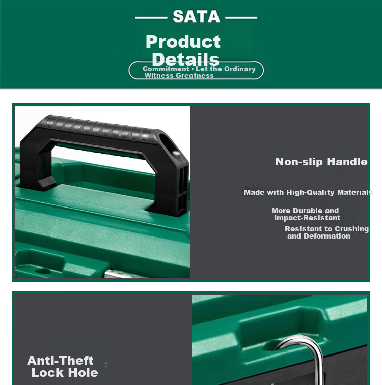 SATA 19" Household Toolbox Plastic Storage Box Hardware Tool Organizer 05313 6