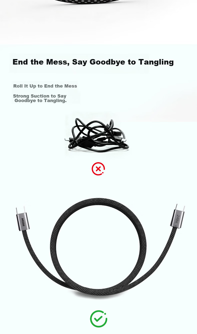 MIIIW Magnetic Type-C Data Cable 120W 6A CTC Fast Charging Cable Compatible with Apple 17/16, Xiaomi, Huawei, iPad, Laptop 1.5m 7