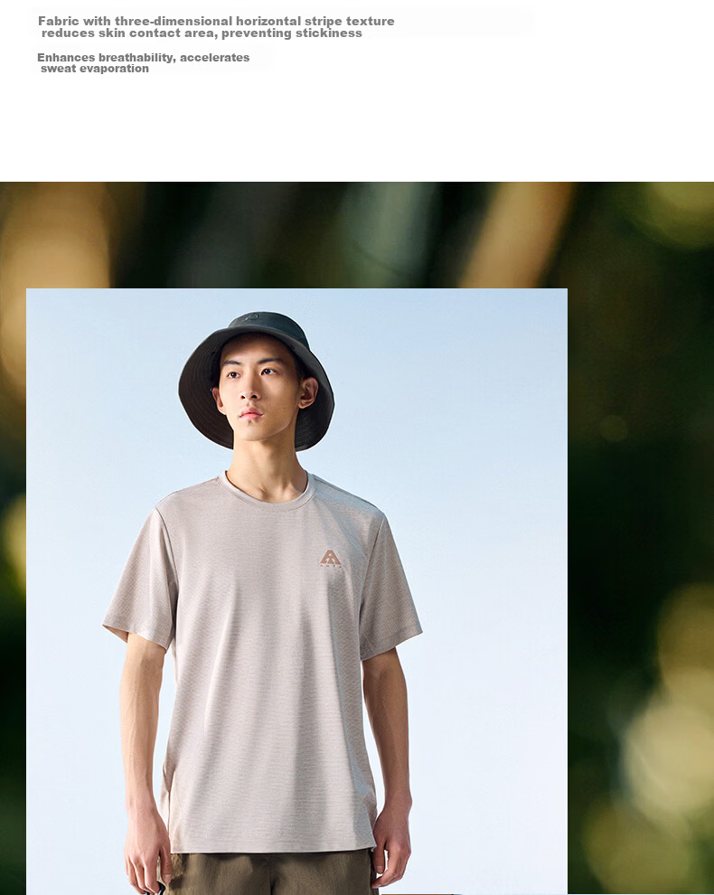 Anta Outdoor Quick-Dry Sports Short Sleeve T-Shirt Men Summer New Solid Color Breathable Trendy Knit Base Layer Top 19