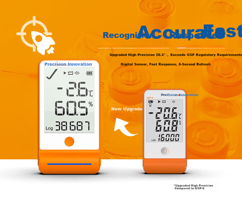 Elitech GSP-6pro High-Precision Temperature And Humidity Logger, Medical Refrigerator Magnetic Temperature And Humidity Meter, Mobile Phone Bluetooth Export 2