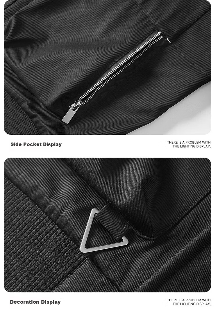 TUCANO Men's Spring Autumn Lapel Jacket Loose Casual Trendy American Style Black 3XL 9
