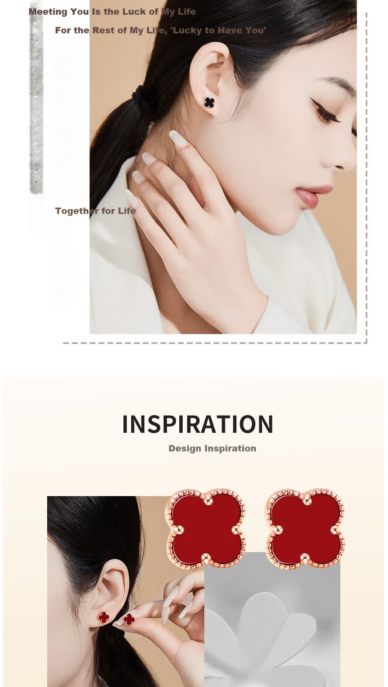 MANHE S999 Sterling Silver Four-Leaf Clover Stud Earrings for Women, 2026 New Style Birthday Gift for Girlfriend 2