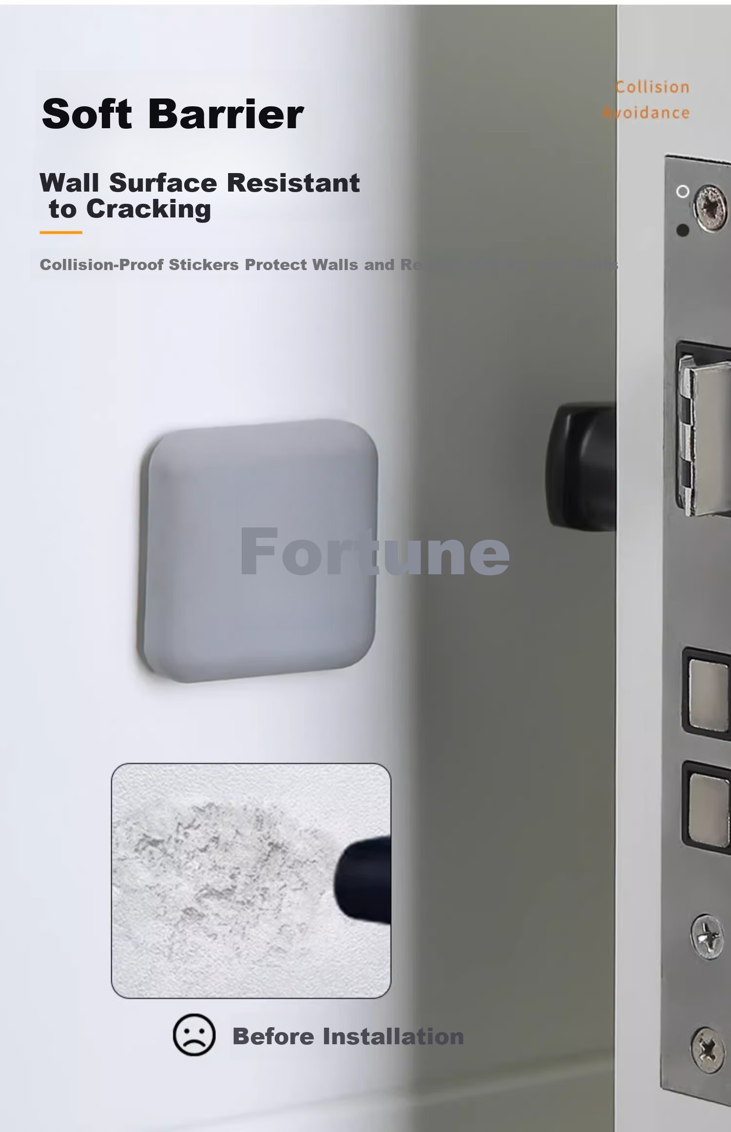 Xinuo Silicone Door Handle Bumper Thickened Silicone Refrigerator Anti-Collision Cushion Fu Character Door Collision Protector Pad 5