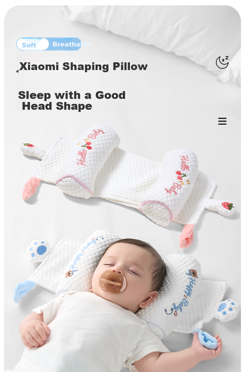 JOYNCLEON Baby Millet Shaping Pillow Newborn 0-6 Months Corrective Anti-Flat Head Baby Head Shaping Blue Jzt194671 1