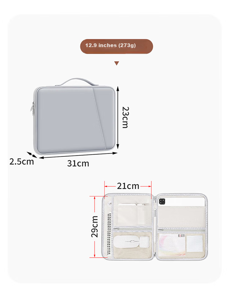 Biyoumei Tablet Inner Sleeve Case for Huawei Apple iPad Air Keyboard Protective Storage Bag 7