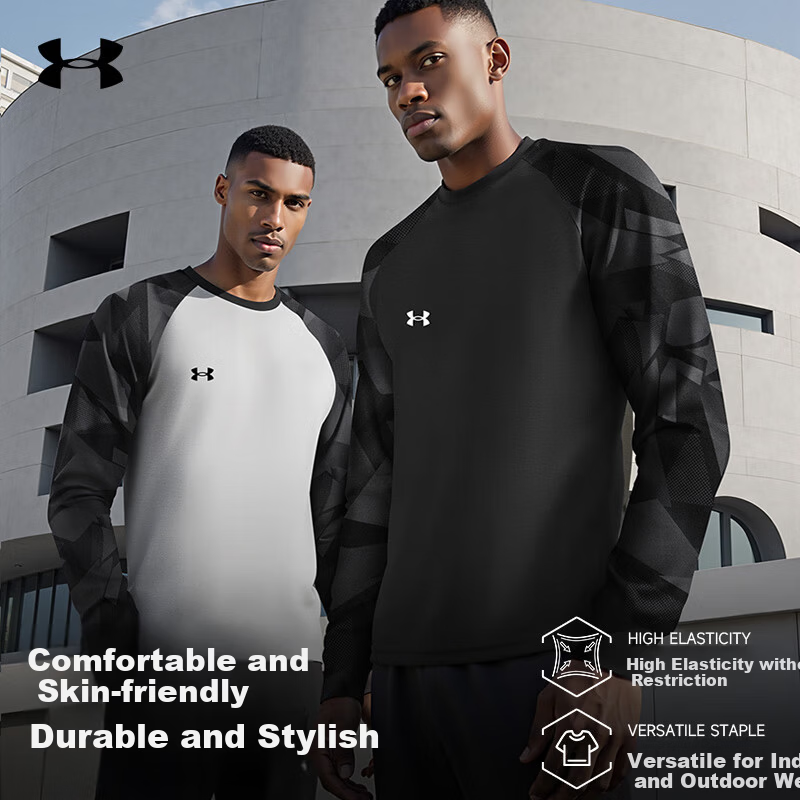 Under Armour Men's Autumn Winter Crewneck Long Sleeve Sweatshirt Loose Casual Trendy Sports Running Warm Pullover