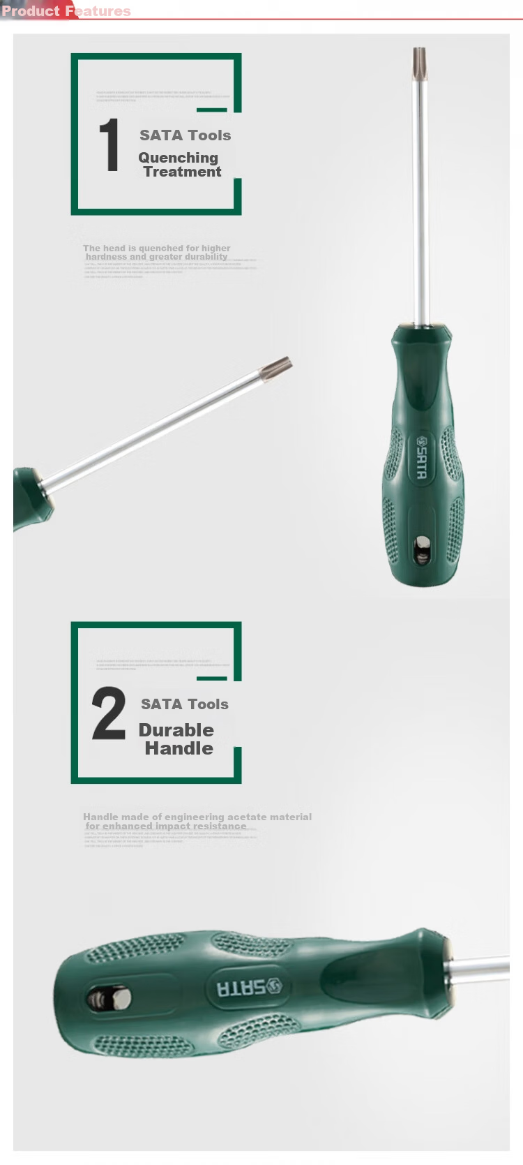 SATA A Series Flower Head Screwdriver T8X75mm 61108 3