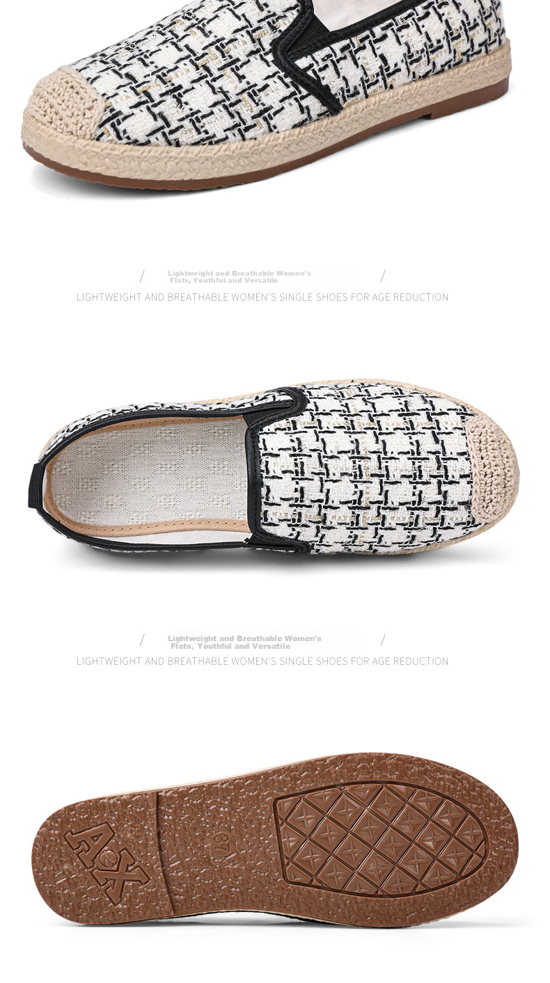 BUSHEYUAN Women's Slip-On Flat Breathable Old Beijing Cloth Shoes for Middle-Aged and Elderly Moms 430-7080 Black Size 36 14