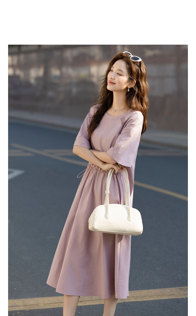 Demana UPF50+ Summer Sun Protection Moisture-Wicking Sorona Elastic Waist Mesh Splice Slim Fit Dress 11