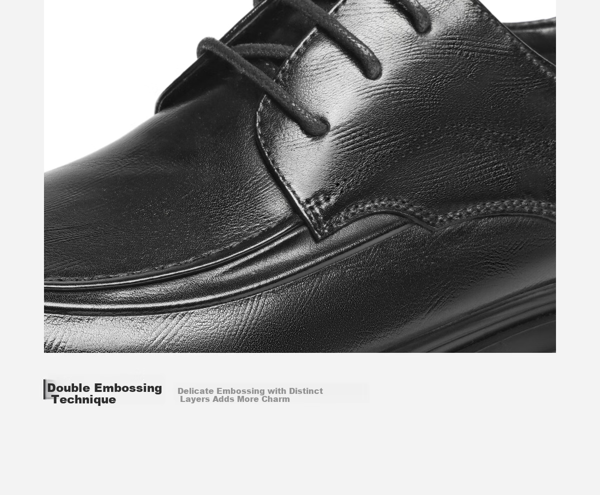 Red Dragonfly Formal Leather Shoes 26 Spring New Cowhide Thick Sole Men's Business Commuter Shoes WTA16059 Black 39 7