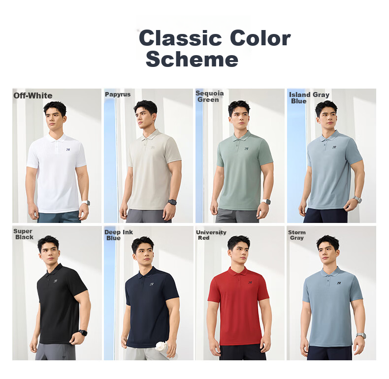 361° Men's Short Sleeve T-Shirt Spring Summer Sports Quick-Dry Running Fitness Polo Shirt 652624109H-5 12