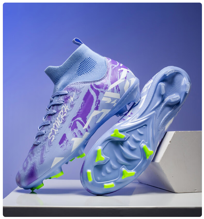 Shuangxing Men's FG Soccer Shoes Long Studs Adult Youth Kids Professional Training Cleats White Size 37 28