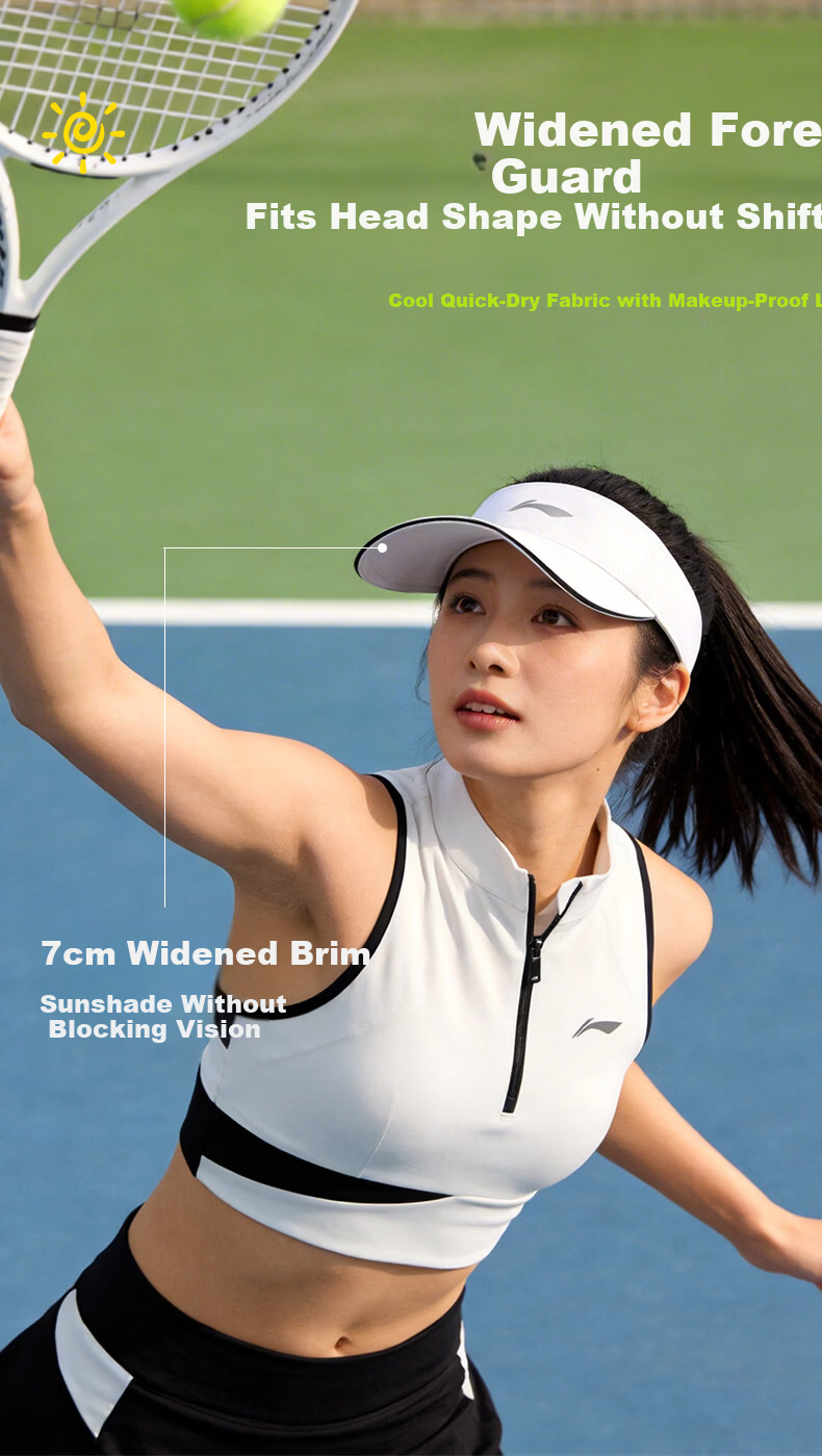 LI-NING Open-Top Sun Hat Unisex Sunshade Cap Running Sports Sun Protection Quick-Dry Outdoor Marathon Tennis Cap 7