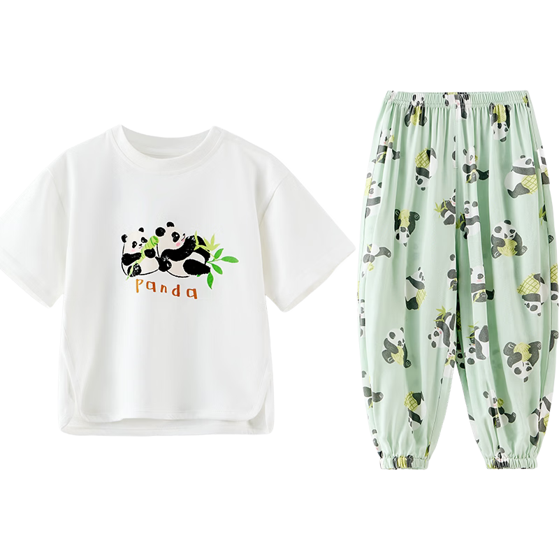 JOYNCLEON Baby Short Sleeve Set Boys and Girls Summer Long Pants Children's Thin Summer Two-Piece Outfit jtz205682