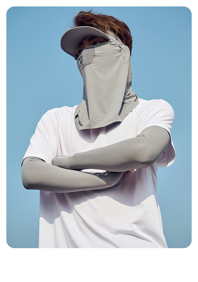 40,000KM Cycling Sun Protection Face Mask Men's Summer Full Face Sunshade Neck Guard UV Resistant Outdoor Fishing Ice Silk Breathable 8