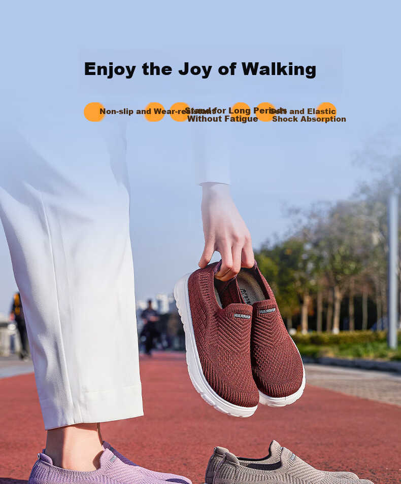 Warrior Mom Shoes Spring Summer New Breathable Cotton Insole Slip-On Mesh Non-Slip Casual Shoes Rose Red Size 37 1