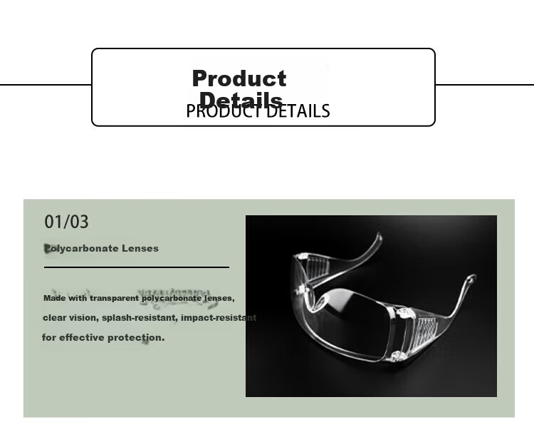 Mashifu Anti-Fog Safety Goggles Industrial Cutting Protective Glasses Laboratory Chemical Splash Protection Windproof Dustproof Eyewear with Louver Anti-Fog Design, 1 Piece 9