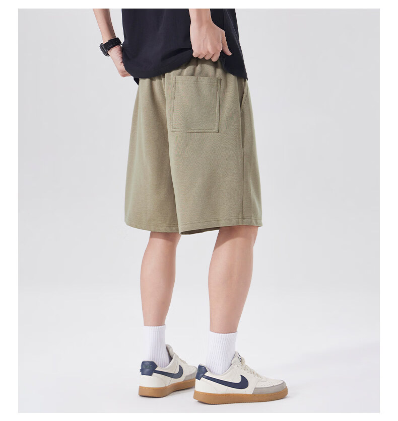 Fingercroxx IT American Style Casual Men's Summer Lightweight Breathable Loose Fit Five-Point Straight Woven Shorts Khaki 3XL 14