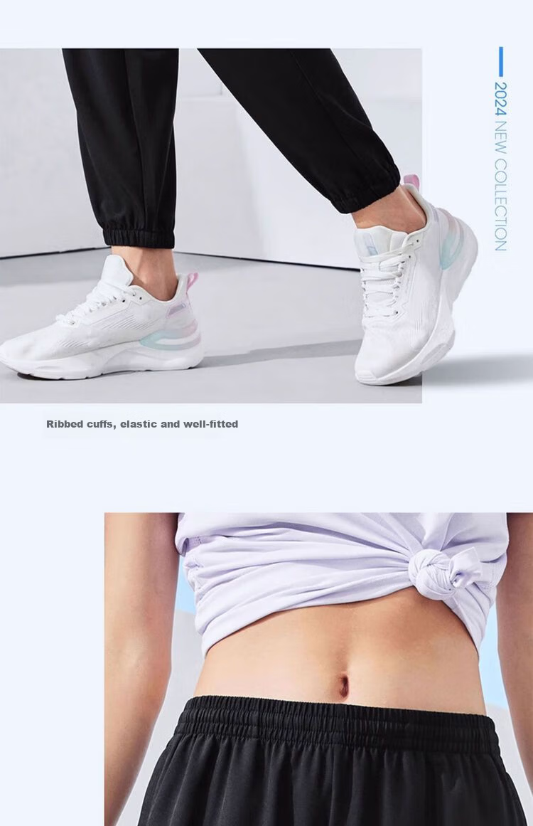 LI-NING Women's Breathable Quick-Dry Lightweight Running Pants with Shiny Logo, Casual Jogger Sweatpants 12