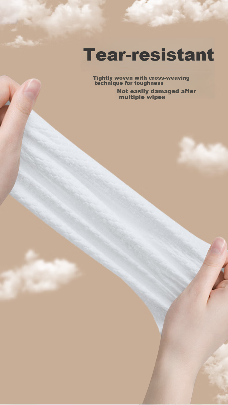 Grace Disposable Face Towels, 80 Sheets, Hanging Style, 20*30cm Large Size, Thickened Cotton Soft Wipes 5