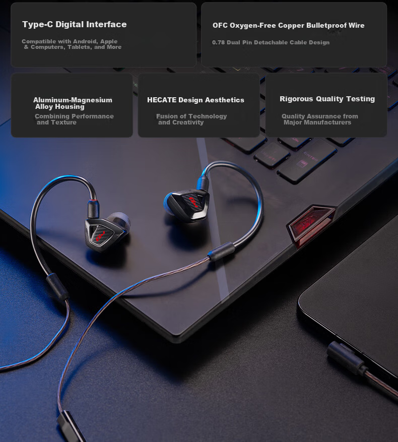 EDIFIER HECATE Wired In-Ear HiFi Headphones, Audiophile-Grade Music Headset with Microphone, Single 3.5mm with Mic for Computer Gaming FPS PUBG, Delta Game Earbuds, Black 5