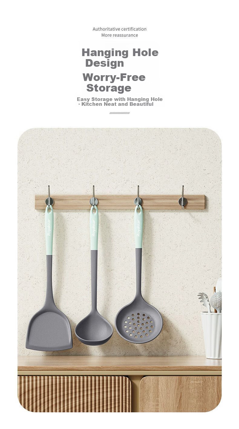 Royalstar Silicone Spatula Food-Grade Non-Stick Pan Turner Household Cooking Spatula Kitchen Utensil Set 15