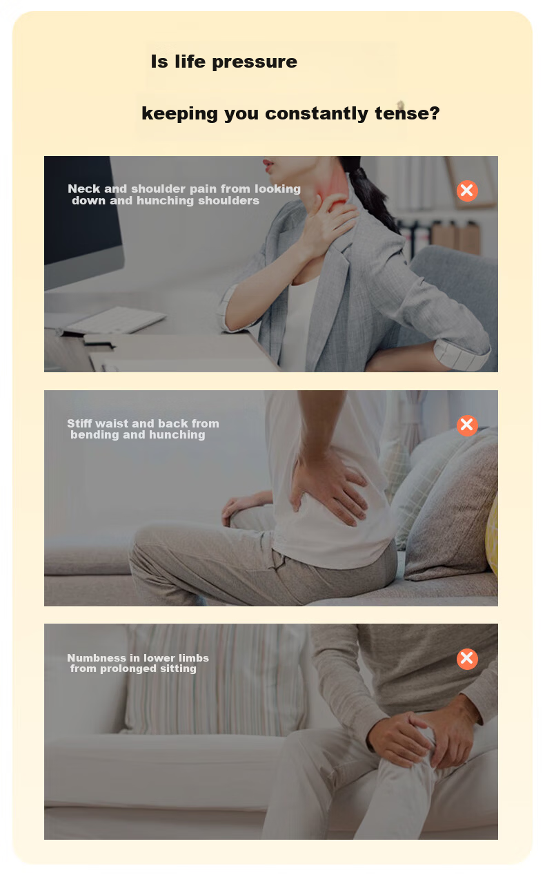 Miaojie MX08 Waist Massager Walking Style Back Massager Kneading Heat Office Lumbar Cushion Lumbar Support for Lumbar Muscle Strain Gift for Parents Mother's Day Birthday Men and Women Gold 7