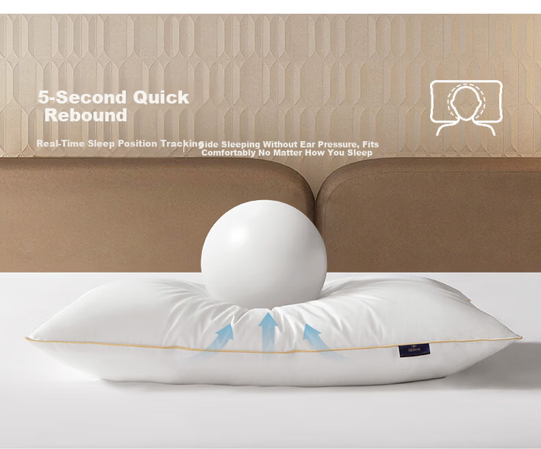 Hilton Hotel Pillow Deep Sleep Cervical Support Pillow Class A 60-Count Cotton Antibacterial Fiber Washable High Pillow 7