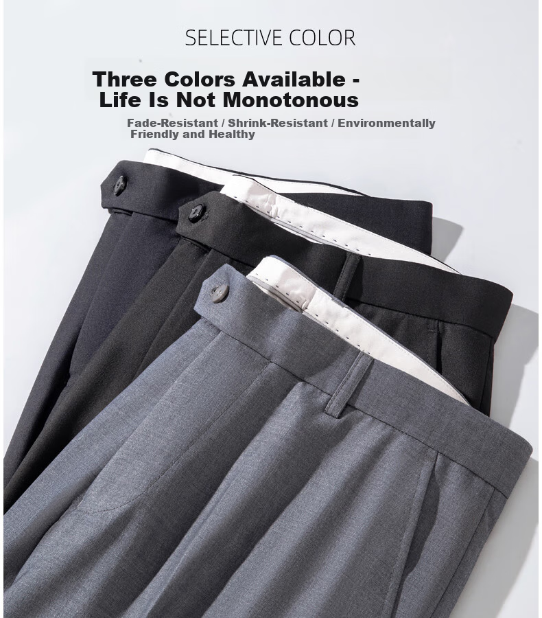 FIRS Men's Non-Iron Summer Loose Casual Business Dress Pants Straight Leg Trousers Navy Thin 29 5