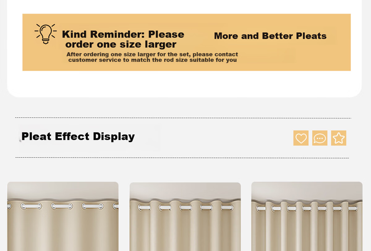 Golden Cicada Home Blackout Double-Sided Chenille Curtains Hooked Cream Color 270x250cm 19