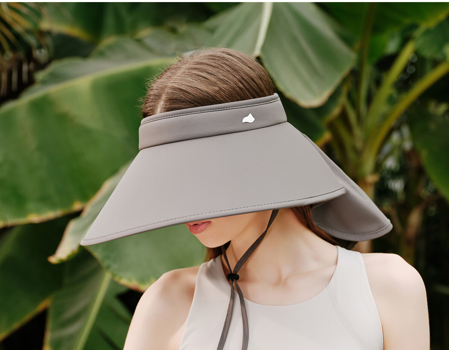 FANCET Women's Summer Wide Brim Face and Neck Cover Sun Hat UV Protection Black Coated Heat Insulation Open Top Sunshade Hat 21