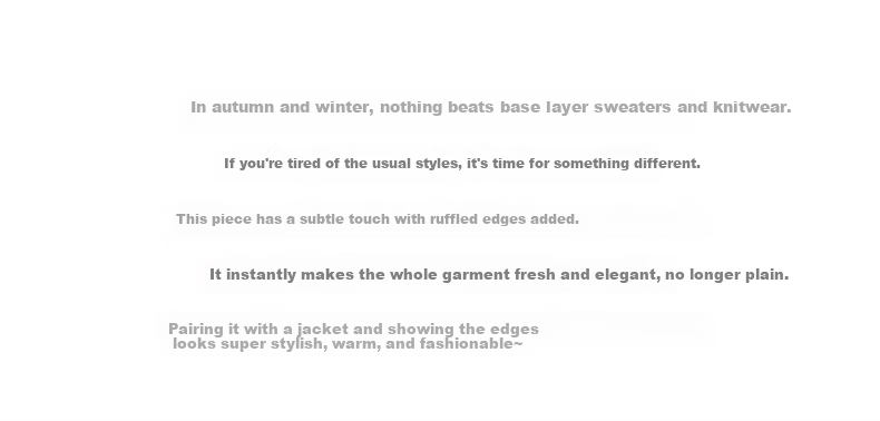 LangSha Ruffled Edge Half Turtleneck Slim Fit Knit Top for Women Spring Autumn New Stylish Outerwear 6