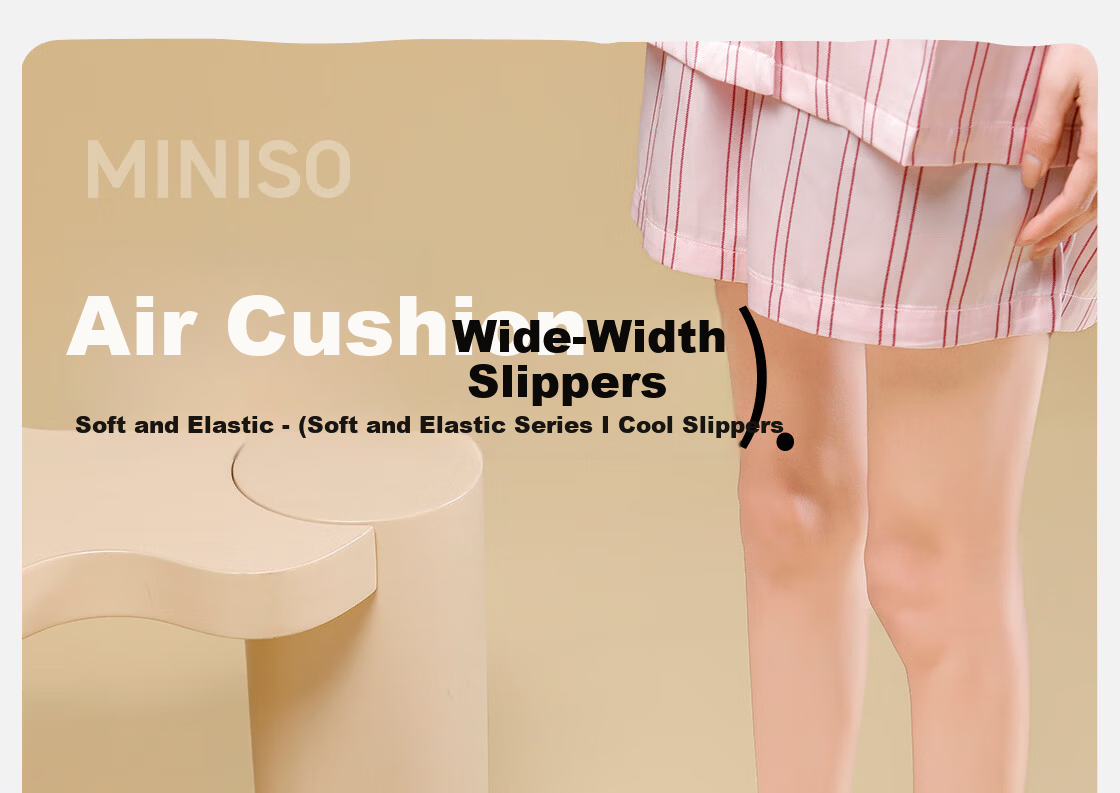 MINISO Men's Home Slippers Soft and Elastic Summer Bathroom Non-Slip Odor-Resistant Slippers Women's Smoke Gray Size 44-45 1