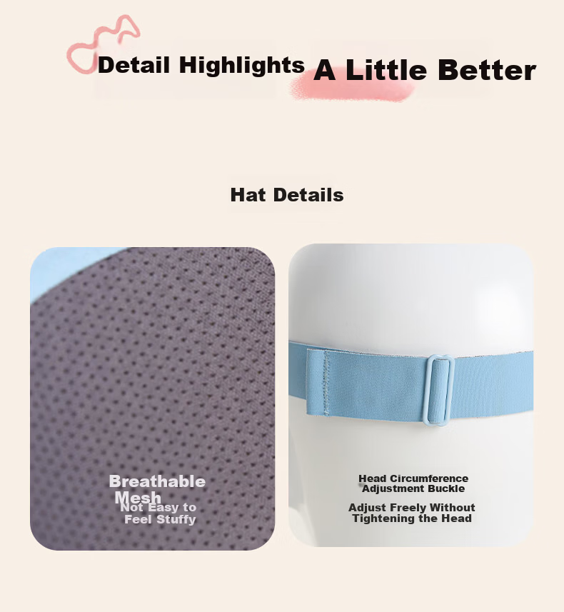 HeyBetter Adult Sun Protection Hat Large Brim Ultra-Light Machine Washable Outdoor (Purple Pink) 12