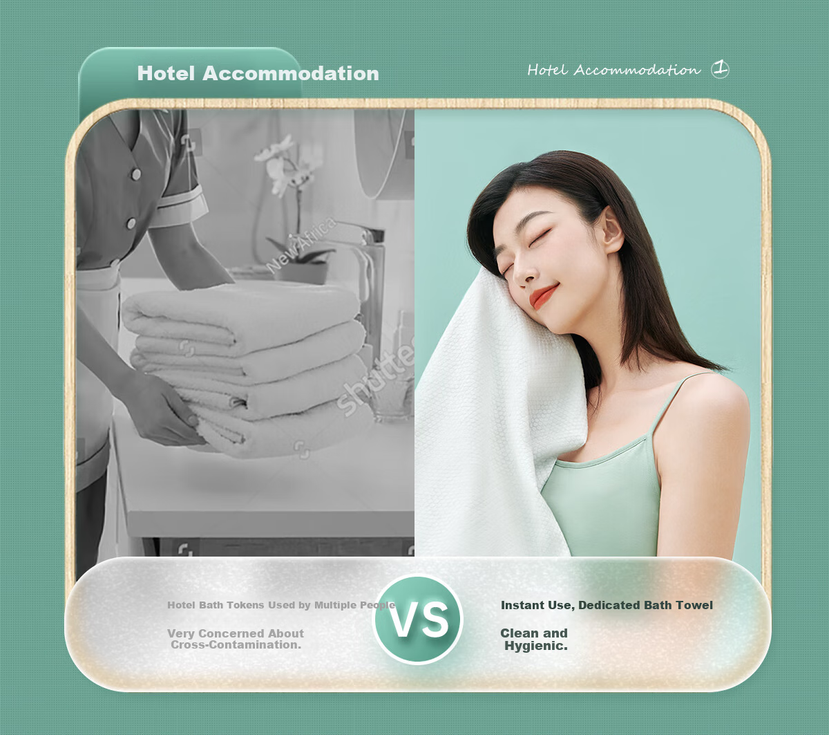Freego Disposable Bath Towel Thickened Large Pearl Texture Portable Travel Set Non-Compressed 7 Packs 4
