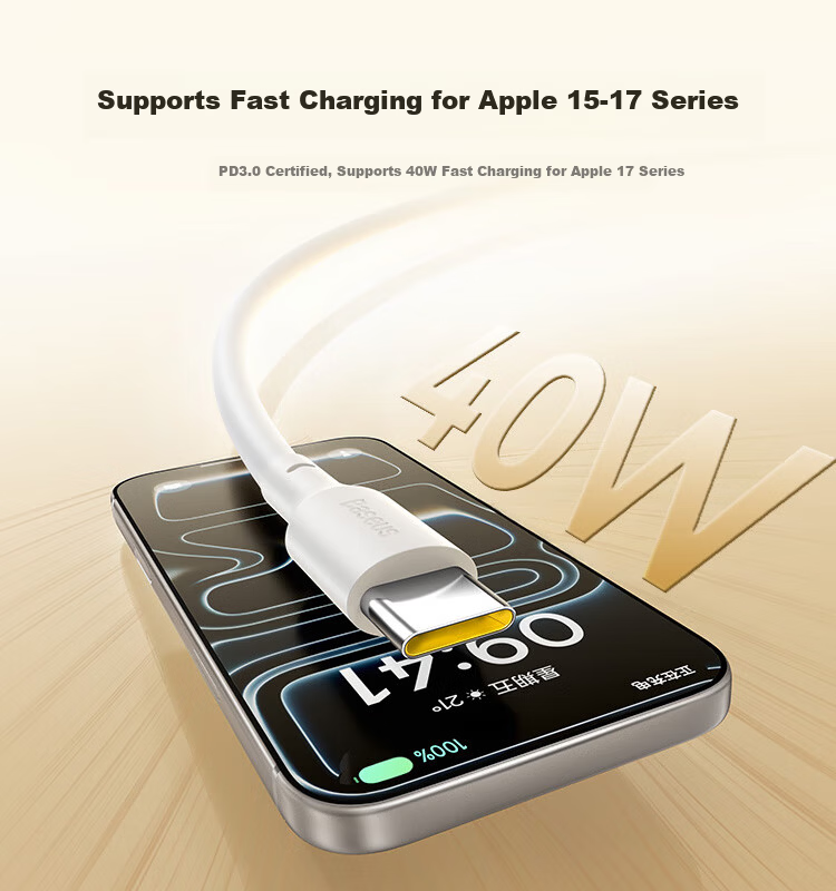 Baseus Dual-Head Type-C Charging Cable PD 100W/88W Super Fast Charge Data Cable for Huawei Honor Xiaomi Apple iPhone 17/16/15 iPad Laptop Car Use 2m 4