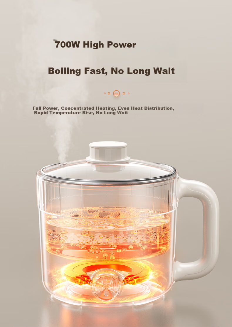SUPOR Stainless Steel Electric Cooking Pot 0-Coating Small Electric Steamer Multi-Functional Household Dormitory Instant Noodle Mini Hot Pot with Steaming Rack Small Stewing Pot Integrated Steaming an 11